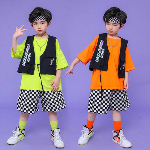街舞儿童潮服男童hiphop嘻哈童装幼儿园表演服装男生六一演出服帅