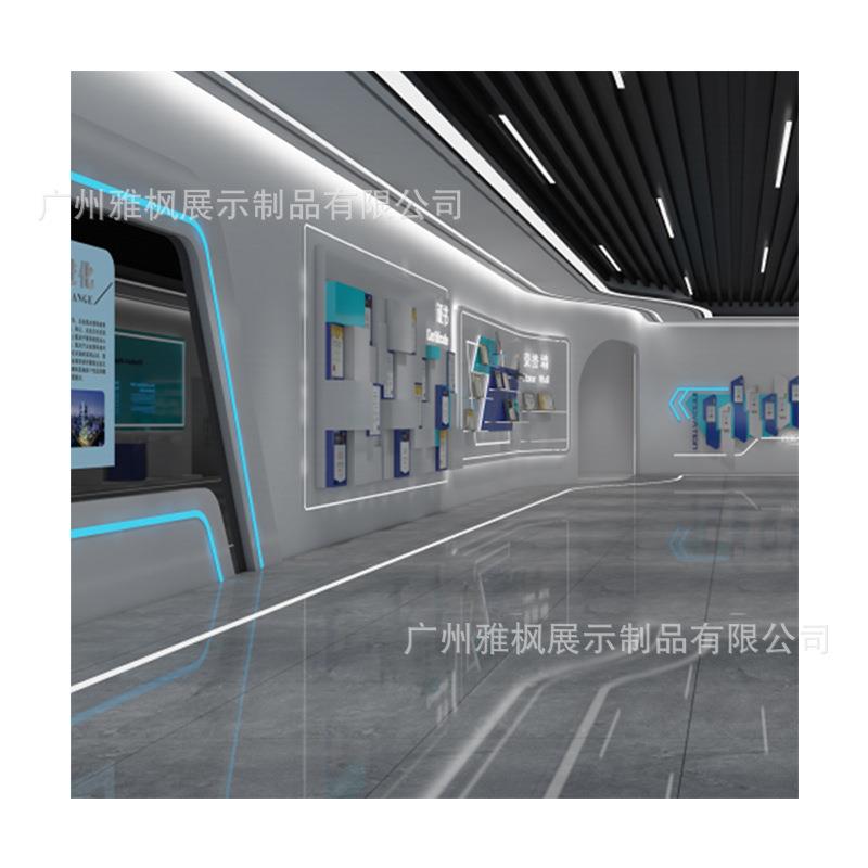 设计公司展厅科技风格展厅3D效果图烤漆展柜企业文化墙产品展示柜
