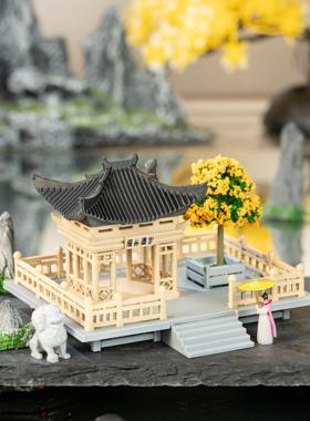 微景观中式古建筑摆件盆景假山楼阁假山水陆鱼缸室内造景模型
