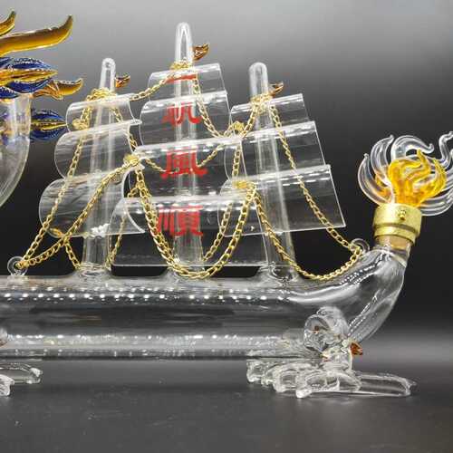 现货红酒瓶一帆风顺大龙工艺酒水包装瓶龙帆泡酒瓶玻璃红酒瓶摆