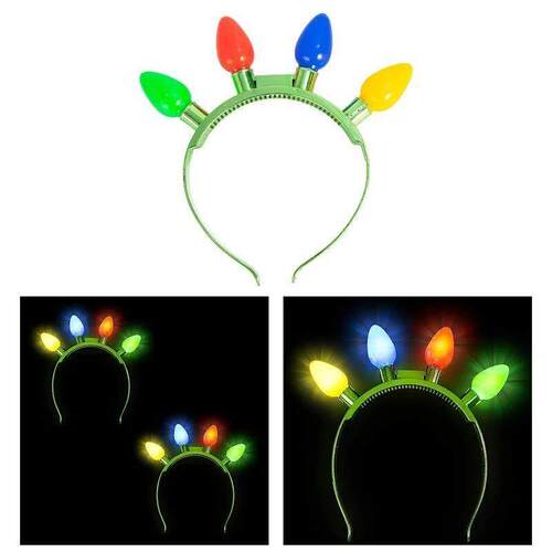 1 Pack Christmas Light Up Bulb Headband Led Glow Christmas H