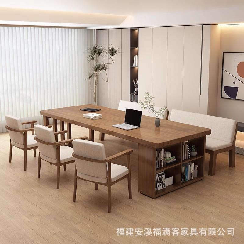 客厅大长书桌阅读学习桌实木手工桌家用办公桌图书馆长桌子工作台图片