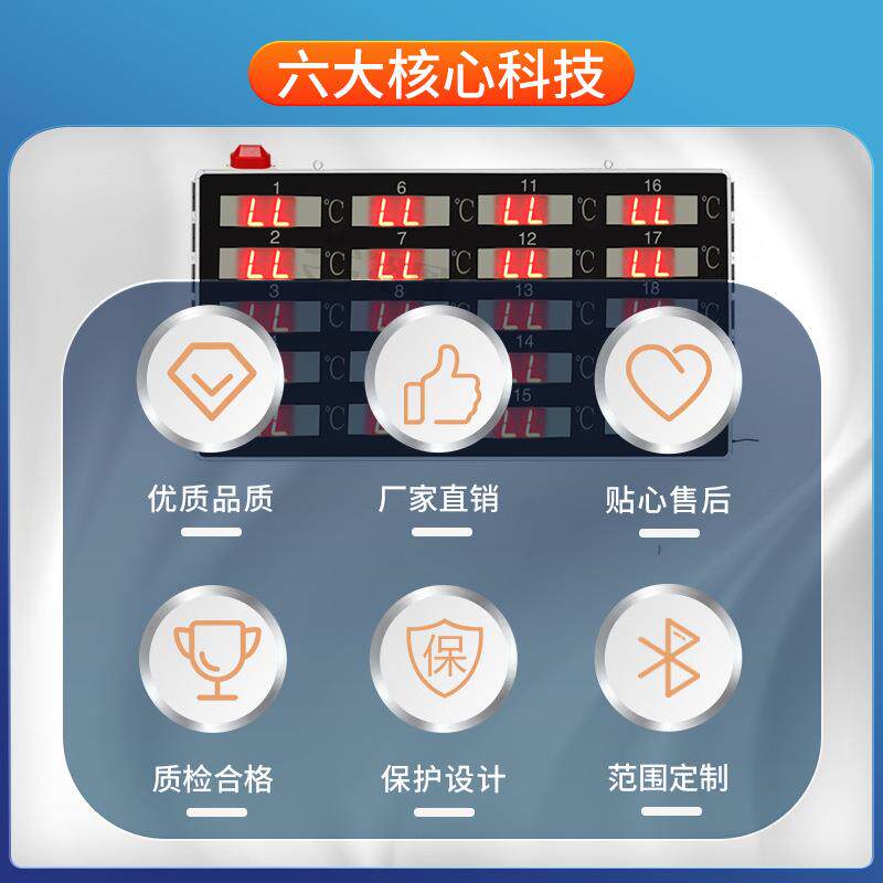 20通道LED屏吊挂式温度显示计变送器大屏显示器看板接红外探头