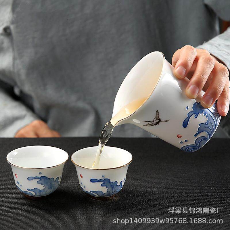 茶具套装家用现代高档办公室会客轻奢中式陶瓷茶杯小功夫泡茶神器