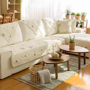 高档季通用四巾水洗棉纯色沙发垫纯布艺防滑实木真皮沙发罩棉套坐