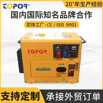台普牌风冷柴油发电机组原装动力TP6500DGS3小型静音款发电机组