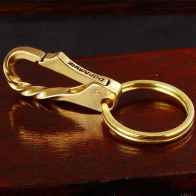 钥匙扣铜扭纹挂扣挂钩礼品钥匙扣小号男士腰挂W黄铜汽车挂扣