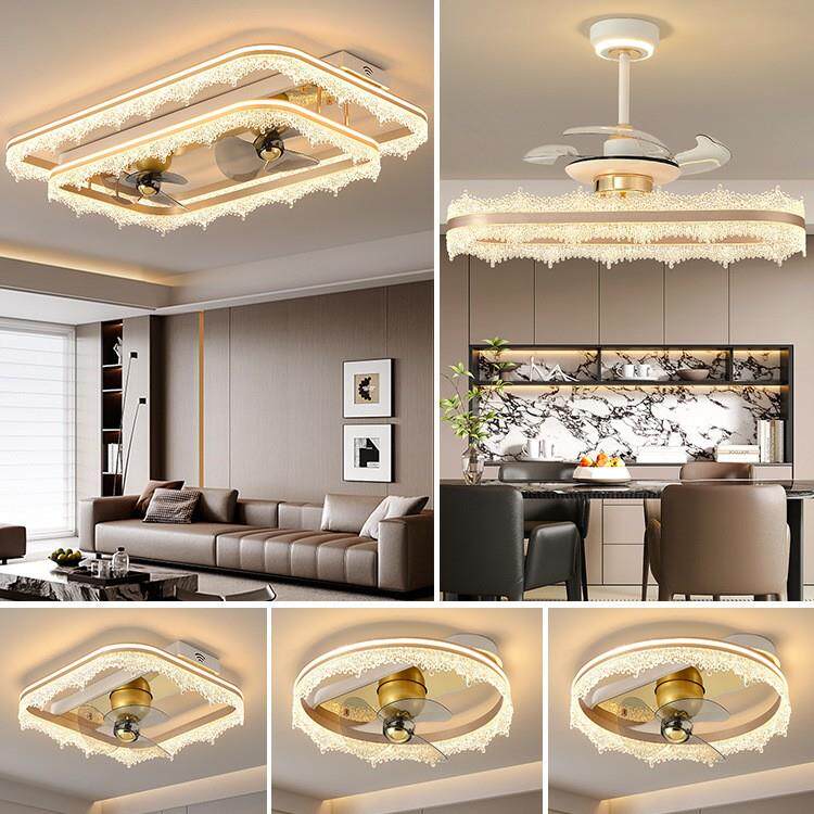 客厅风扇灯2026新款大厅主灯意式轻奢一体吊扇灯餐厅卧室吸顶灯具