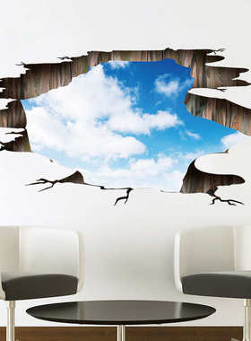 梵汐新款墙贴 蓝天白云地板贴 PVC可移除自粘DIY地贴装饰画FX9610
