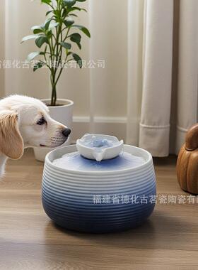 流水摆件装循环水客桌面陶招财瓷喷泉饰小型厅饮水器UZD喷泉摆件