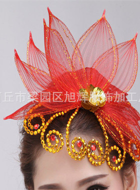 梅花开场舞蹈头饰舞台广场舞秧歌头花银色古典民族现代出服头饰