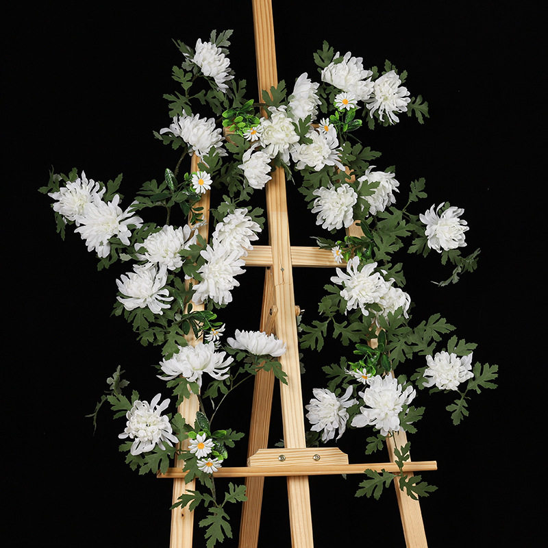 清明节用品仿真菊花藤条祭祀祭奠假花上坟扫墓碑拉花塑料花链绢花