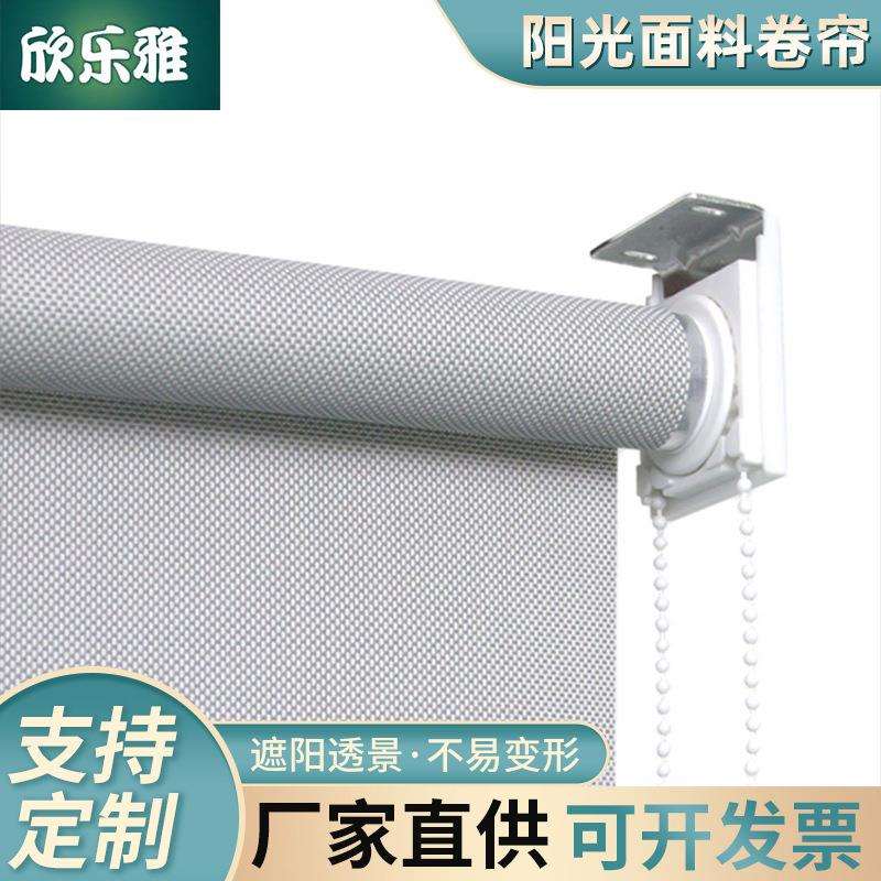 苏州遮光透景卷帘窗帘防火阻燃阳光面料遮阳办公室工程门帘商用