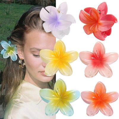 Hair Flower Clip Clips Hawaiian Plumeria Beach Flowers Claw