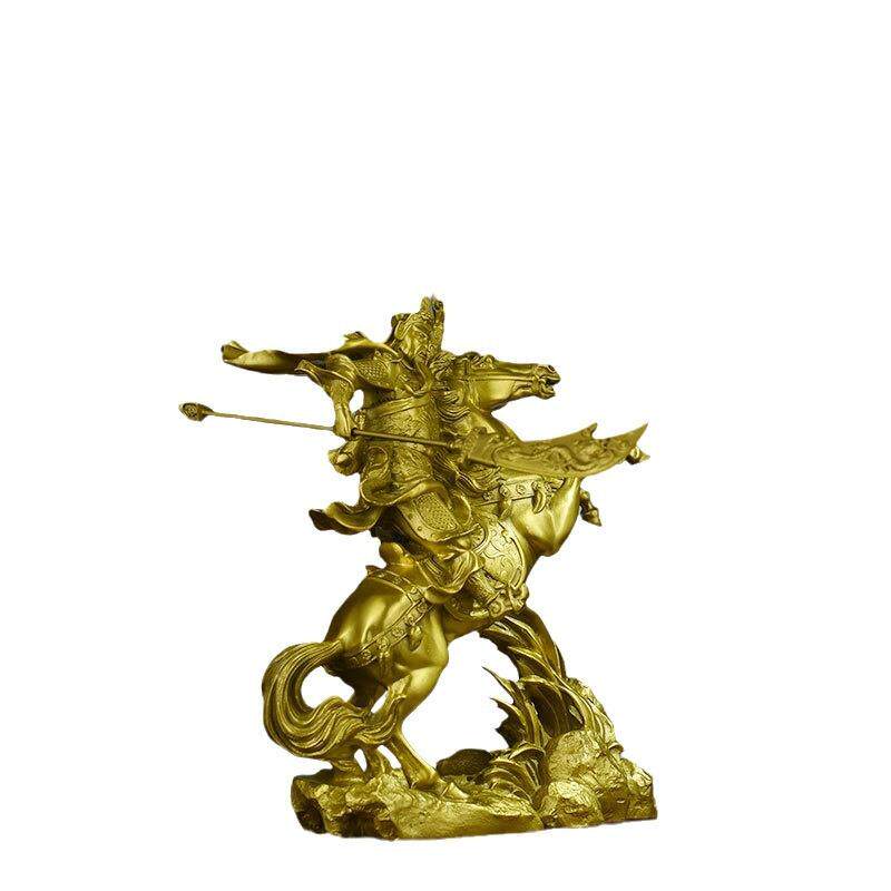 纯铜骑马关公像摆件 家居工艺品客厅玄关办公室公司摆设开业礼品