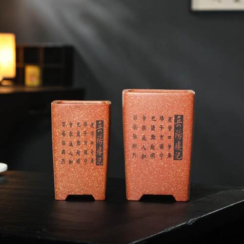 宜兴紫砂四方花盆精品兰花君子兰老桩盆景盆金弹子发财树陶瓷盆景