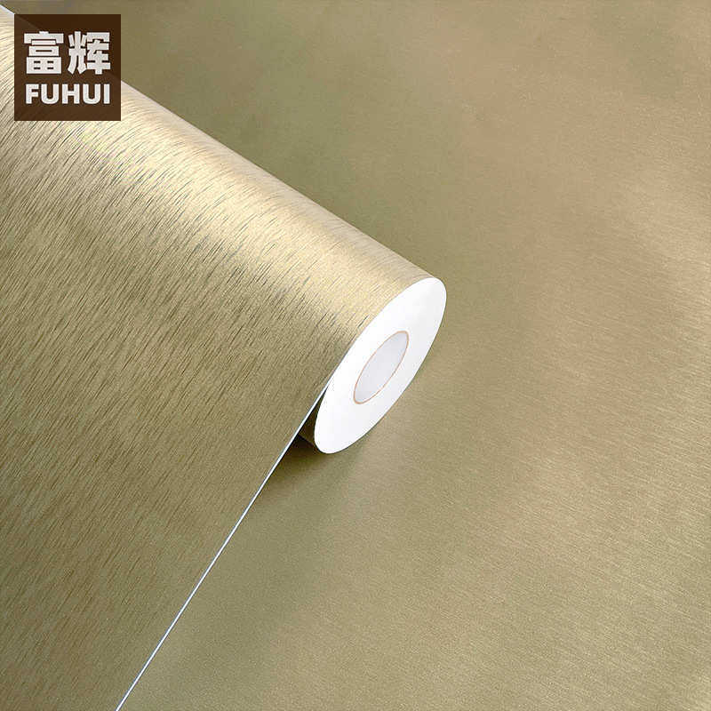 加厚青铜拉丝贴膜PVC仿金属质感自粘贴纸橱柜防水家具皮波音软片