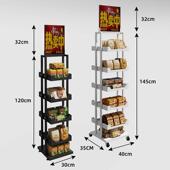 超市货架便利店铺门口促销 展示小零食饮料铁艺置物可移动商用多层