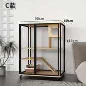 玻璃猫笼子别墅展示柜豪华双层猫舍宠物笼透明玻璃猫房屋猫窝笼子