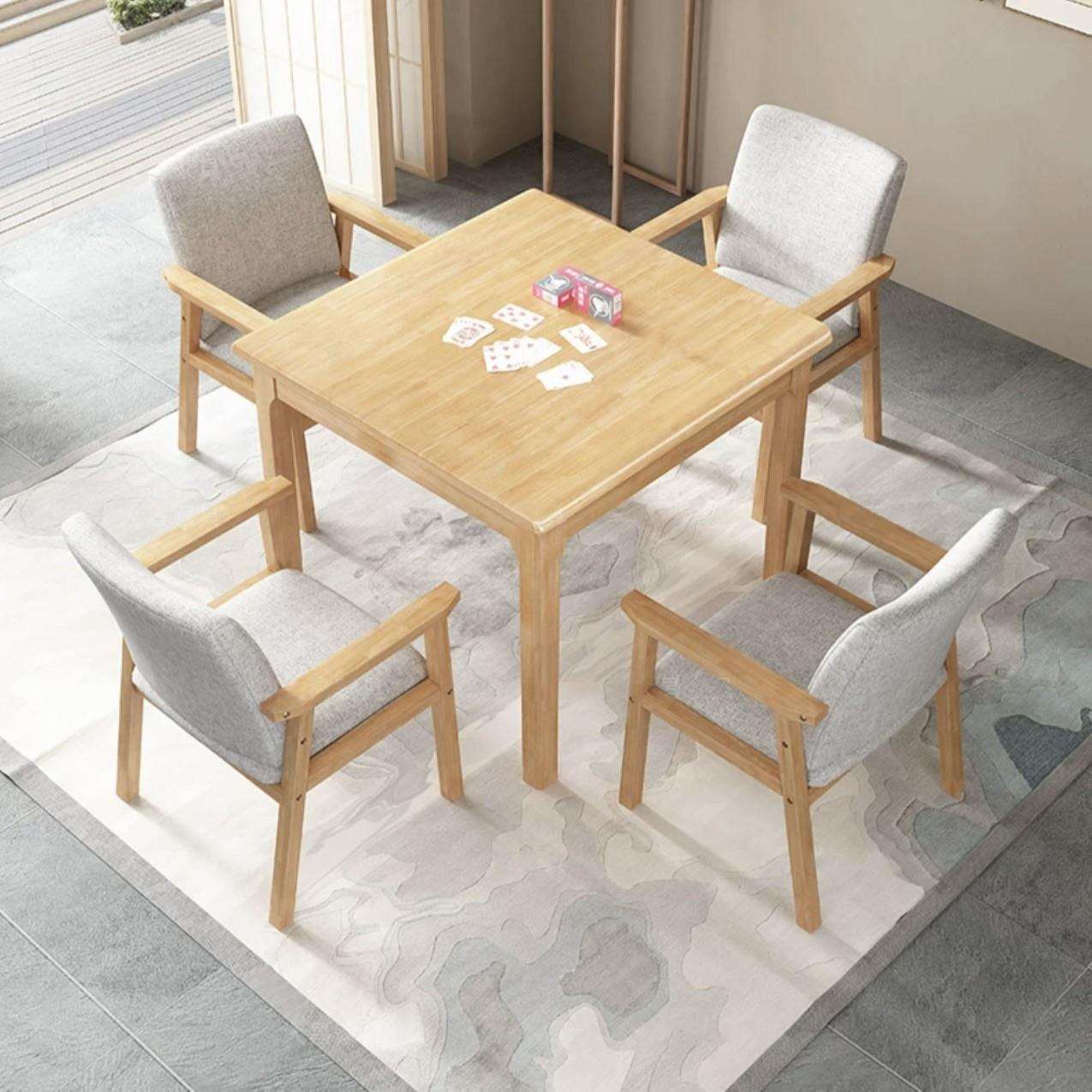 实木牌桌方桌掼蛋专用桌家用打牌桌子四方桌带抽屉棋牌室桌椅组合