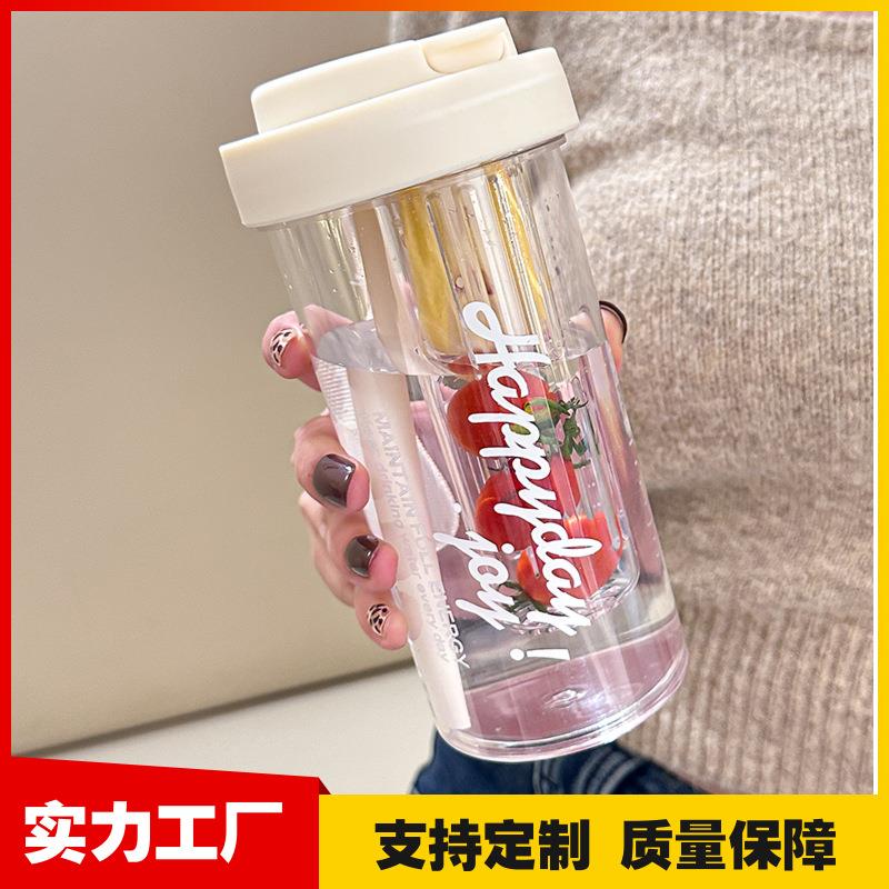新款耐高温水杯女生便携春夏季高颜值塑料吸管水壶pc大容量水杯子
