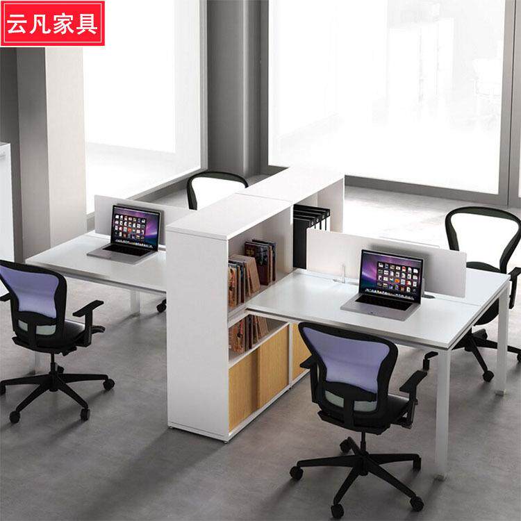 办公桌椅组合 职员桌 现代简约办公家具 四人位 员工屏风办公桌