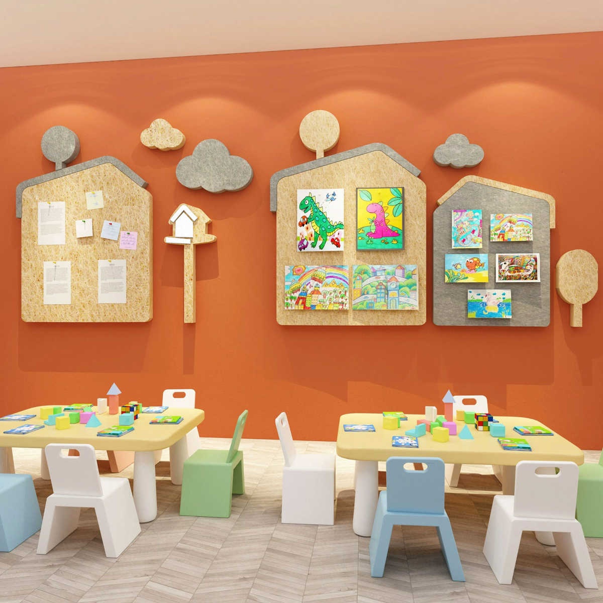 毛毡板文化墙贴幼儿园作品展示环创主题成品环境布置材料大厅形象