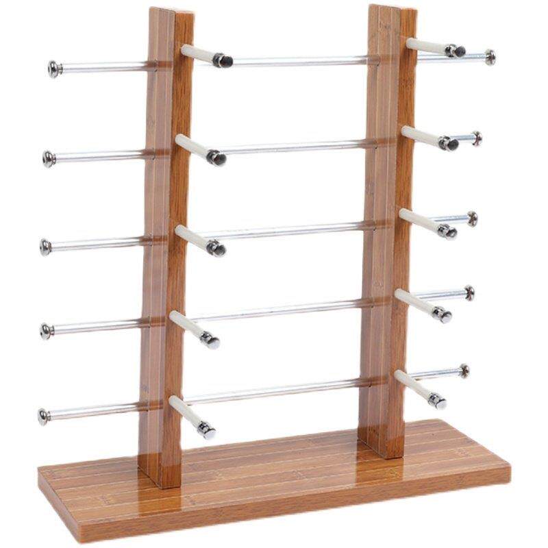 新款覆古竹纹实木台式单排双排三排太阳镜墨镜货架近视眼镜展示架