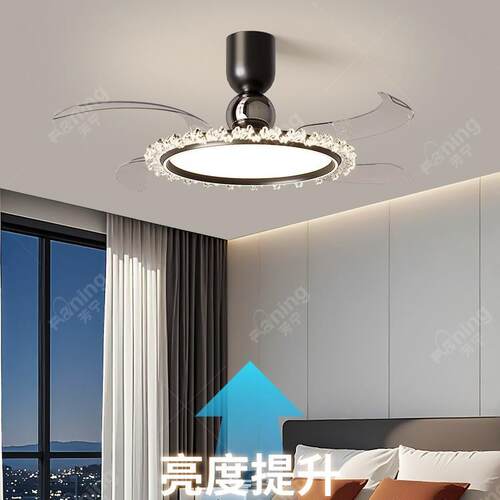 风扇灯2025年新款主卧室灯具现代简约餐厅灯静音电扇灯一体吸顶灯