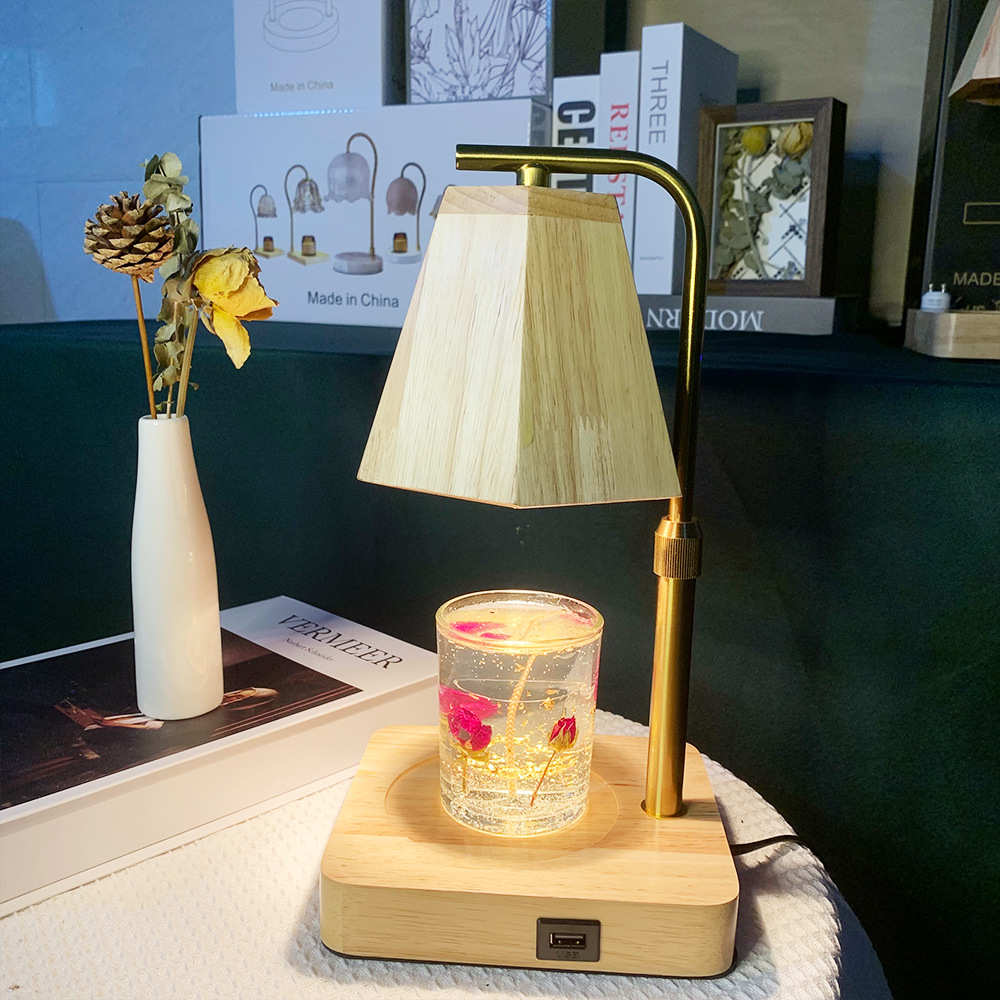 无火香薰灯 木制底底座台式融蜡灯灯光可调定时照蜡灯卧室氛围灯