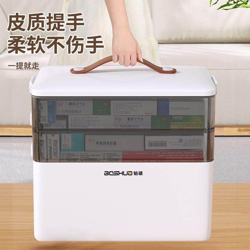 家用药箱大容量多层可视急救医药箱防潮加厚超大多功能药品分装盒