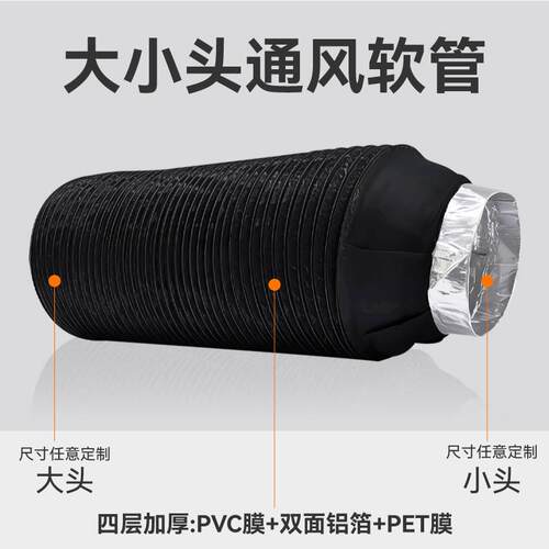 大小头变径管浴霸换气扇排风管油烟机管变径圈转换接头铝箔管