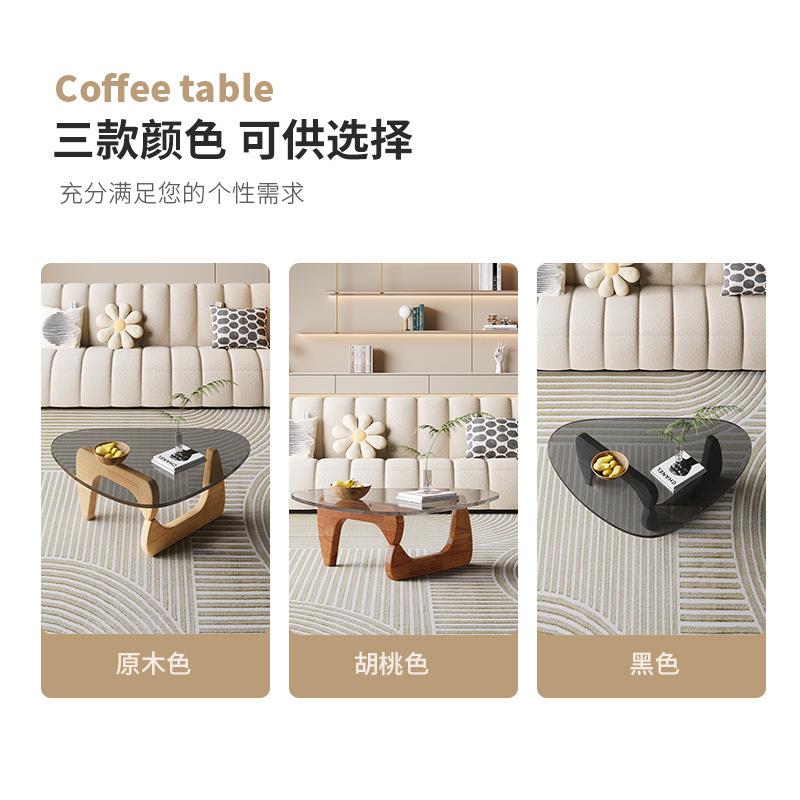现代简约玻璃面茶几客厅茶边几家用创意网红茶桌北欧82CM简易茶几