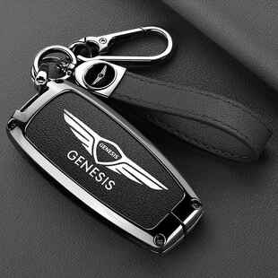 适用捷尼赛思GV80钥匙套GV60/gv90劳恩斯高档皮包扣壳Genesis汽车