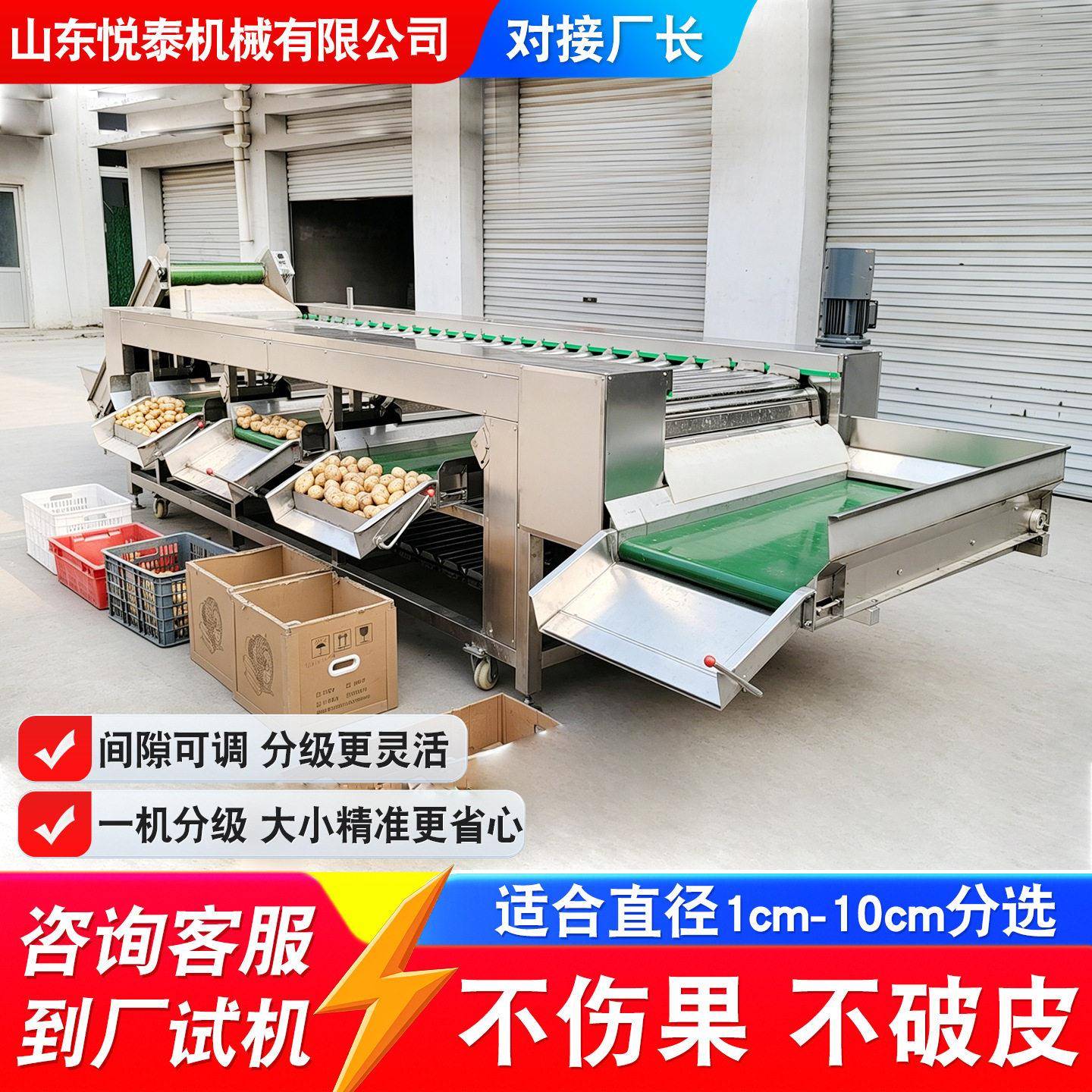 苹果滚杠分选机冰糖橙分大小选果机商用红薯洋葱柠檬大小分级机