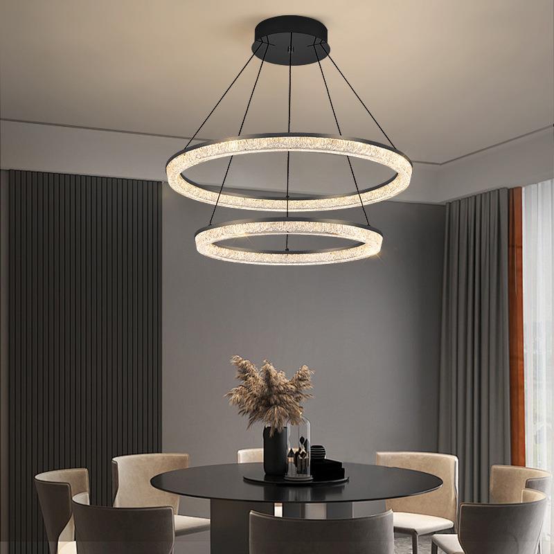 意式现代简约轻奢客厅吊灯设计师餐厅卧室别墅极简大气圆环形灯具