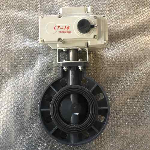 电动蝶开塑阀 UPVC蝶阀防腐关智能厂528家天津D97料1X-10S