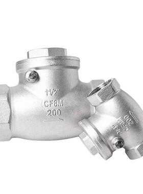 304不锈钢水平止回阀H14W-16P内螺纹旋转摆动式单向阀4点Dn15