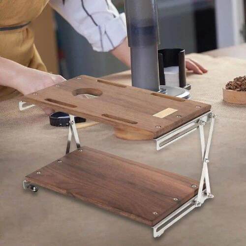 Camping Shelf Rack Kitchen Wooden Lightweight Stainless