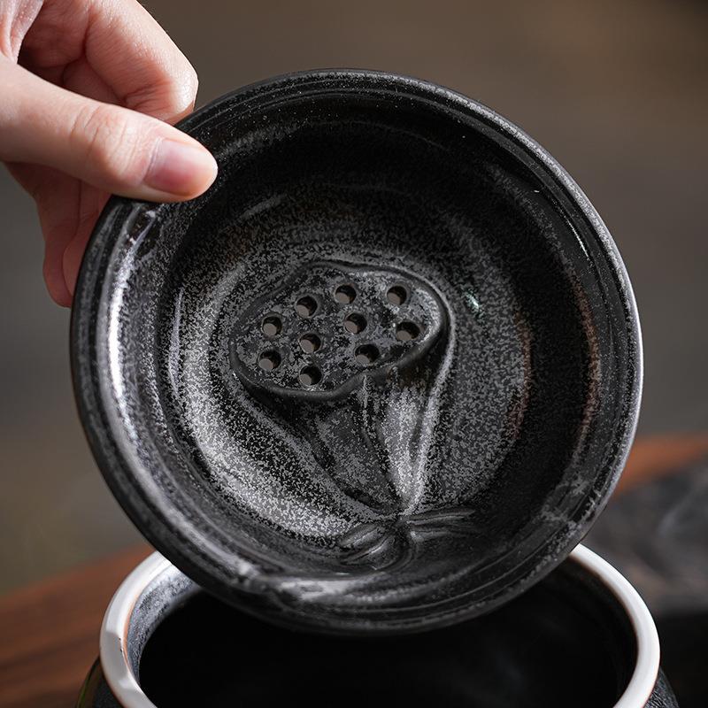 复古陶瓷莲蓬建水家用办公大号茶渣缸废水缸茶道配件水盂杯洗茶洗