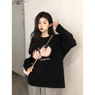 盐系长袖打底衫女黑色甜酷内搭2026春秋季白色t恤上衣0105w