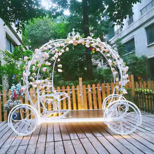 铁艺南瓜车新娘百宝箱马车婚庆道具公主车南瓜车婚庆道具用品 新款