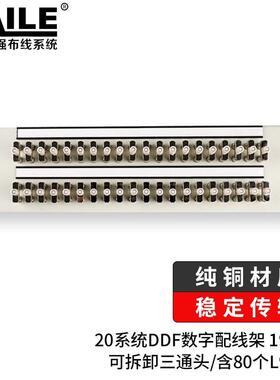 20系统DDF数字配线架 19英寸纯铜2M单元同轴连接器含80个L9接头