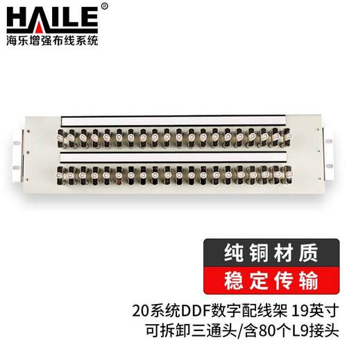 20系统DDF数字配线架19英寸纯铜2M单元同轴连接器含80个L9接头