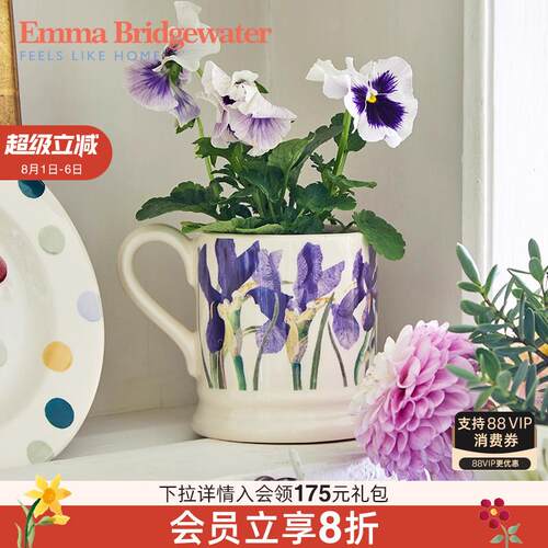 Emma Bridgewater鸢尾蓝马克杯陶瓷咖啡杯新婚礼物emmabrigewater
