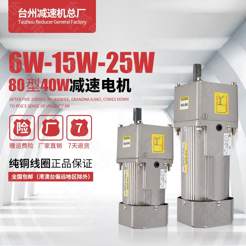 调速6W减速电机220v交流微型15W调速电机齿轮减速25W电机单相三相
