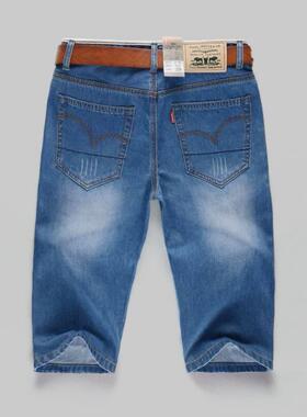 high quality male stretch denim shorts men summer half jeans