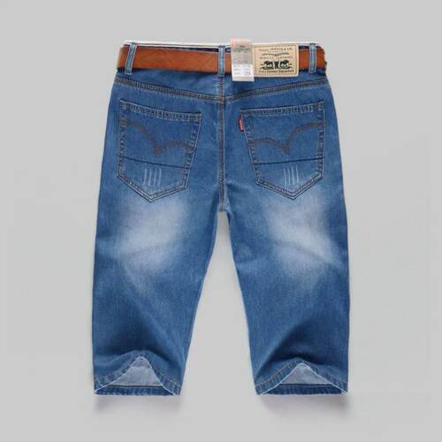 high quality male stretch denim shorts men summer half jeans