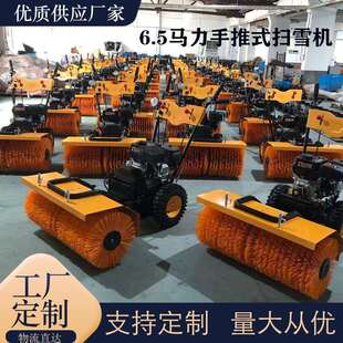 6.5马力手推式扫雪机尼龙滚刷多用途扫雪车辽宁
