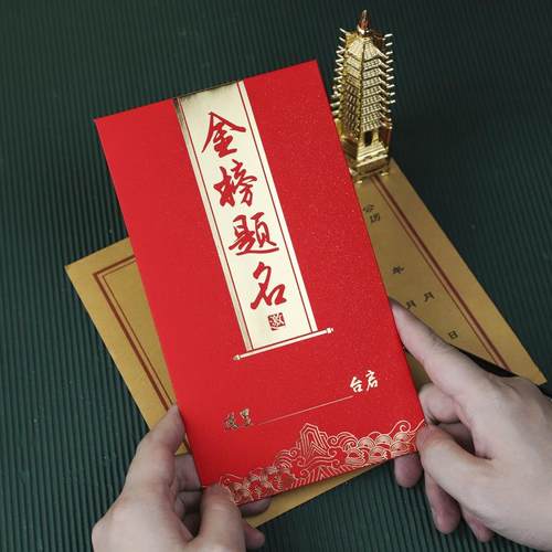 金榜题名请柬谢师宴邀请函烫金请帖升学中高考大学毕业酒宴用喜帖